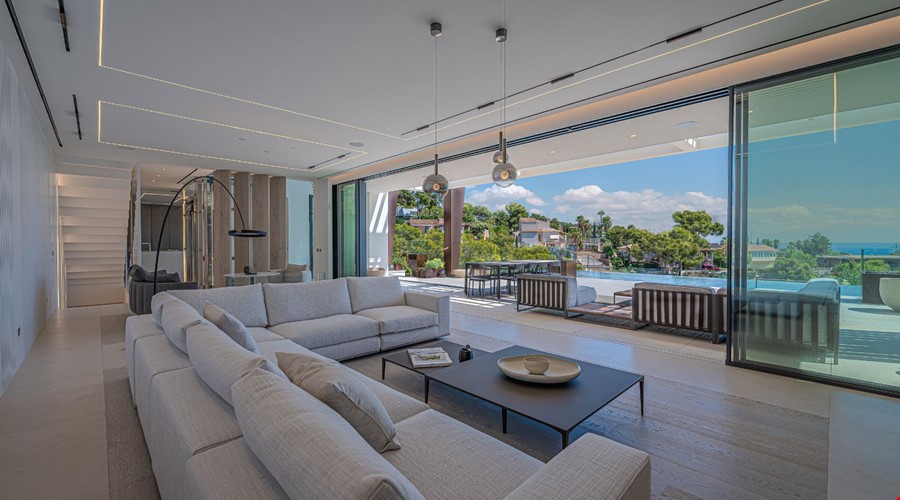 Architectural new build villa with sea views and rooftop spa for sale in costa d’en blanes