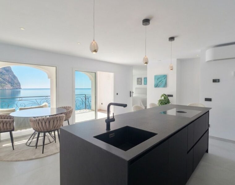 Sea view duplex penthouse for sale in port d'andratx with private rooftop and direct sea access