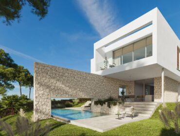 Contemporary four-bedroom villa with private pool in cala vinyes