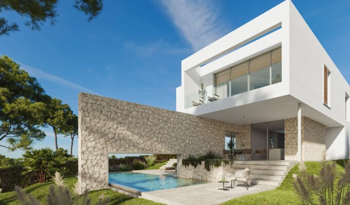 Contemporary four-bedroom villa with private pool in cala vinyes