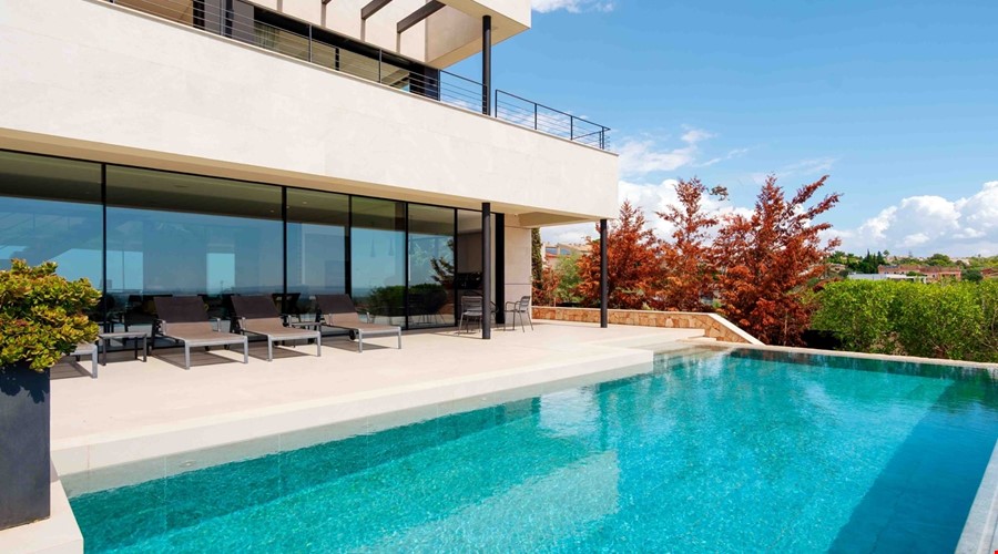 Contemporary sea & mountain view villa with rooftop pool for sale in sa cabaneta