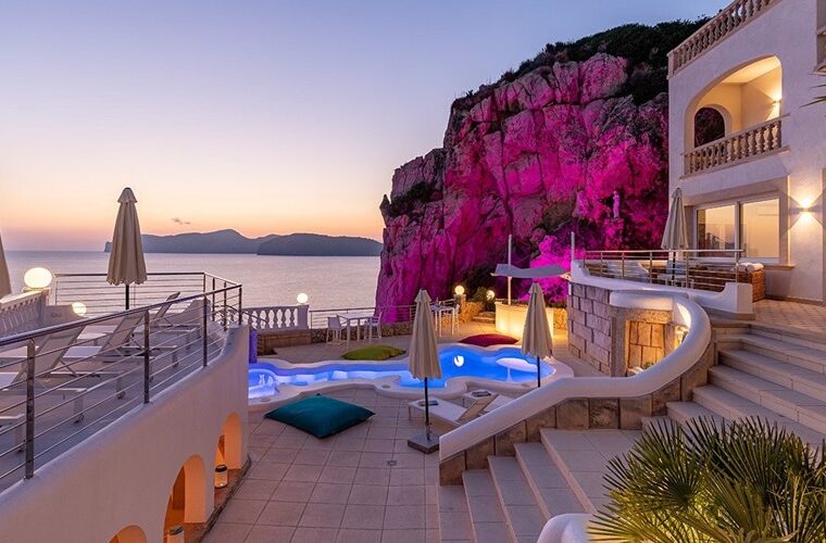 Cliffside villa with panoramic sea views and private beach access for sale in santa ponsa